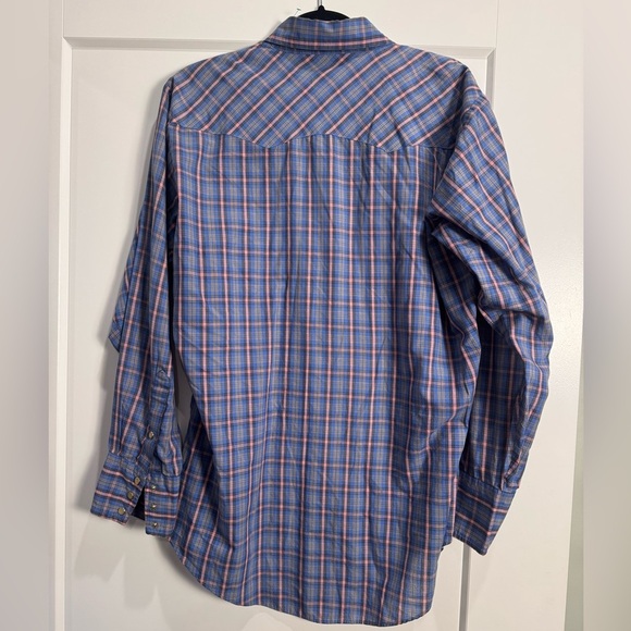 vintage 80s LEVIS PINK AND BLUE PLAID WESTERN PEARL COWBOY - Picture 6 of 9